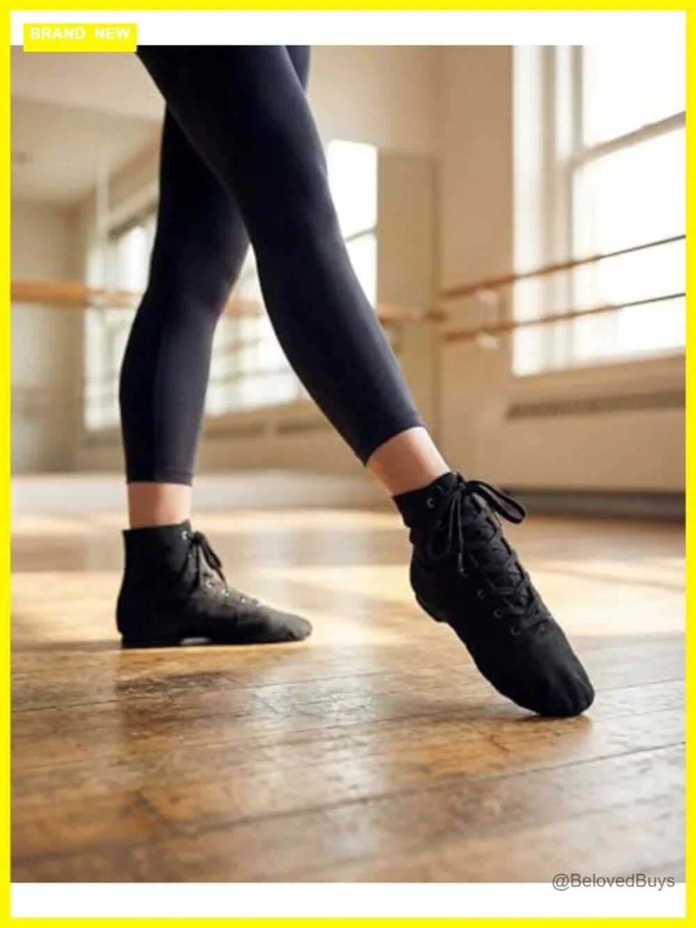 Womens Jazz Dance Boots Lace Up High Top Character Shoes Split Sole Ankle Boots